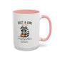 Girl Loves Pumpkin Spice Home Sweet Home Gift | 11oz | 15oz | White Color Rimmed Mug | Girl Soccer Player