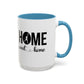 Bake, Sip Hot Cocoa and  Home Sweet Home Gift | 11oz | 15oz | White Color Rimmed Mug