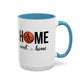 Bake, Sip Hot Cocoa and  Home Sweet Home Gift | 11oz | 15oz | White Color Rimmed Mug