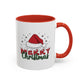 Merry Christmas Home Sweet Home Gift | 11oz | 15oz | White Color Rimmed Mug | Girl Soccer Player