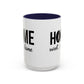 Bake, Sip Hot Cocoa and  Home Sweet Home Gift | 11oz | 15oz | White Color Rimmed Mug