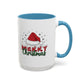 Merry Christmas Home Sweet Home Gift | 11oz | 15oz | White Color Rimmed Mug | Girl Soccer Player