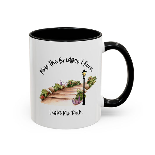 May The Bridges I Burn Light The Way Home Sweet Home Gift | 11oz | 15oz | White Color Rimmed Mug | Girl Soccer Player