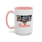 Merry Christmas Home Sweet Home Gift | 11oz | 15oz | White Color Rimmed Mug | Girl Soccer Player