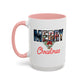 Merry Christmas Home Sweet Home Gift | 11oz | 15oz | White Color Rimmed Mug | Girl Soccer Player