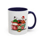 Merry Christmas with a Bang Home Sweet Home Gift | 11oz | 15oz | White Color Rimmed Mug | Girl Soccer Player