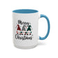 Merry Christmas Home Sweet Home Gift | 11oz | 15oz | White Color Rimmed Mug | Girl Soccer Player