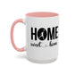 Bake, Sip Hot Cocoa and  Home Sweet Home Gift | 11oz | 15oz | White Color Rimmed Mug