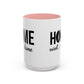 Bake, Sip Hot Cocoa and  Home Sweet Home Gift | 11oz | 15oz | White Color Rimmed Mug