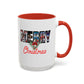 Merry Christmas Home Sweet Home Gift | 11oz | 15oz | White Color Rimmed Mug | Girl Soccer Player