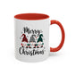 Merry Christmas Home Sweet Home Gift | 11oz | 15oz | White Color Rimmed Mug | Girl Soccer Player