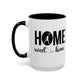 Bake, Sip Hot Cocoa and  Home Sweet Home Gift | 11oz | 15oz | White Color Rimmed Mug