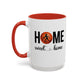 Bake, Sip Hot Cocoa and  Home Sweet Home Gift | 11oz | 15oz | White Color Rimmed Mug