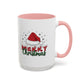 Merry Christmas Home Sweet Home Gift | 11oz | 15oz | White Color Rimmed Mug | Girl Soccer Player