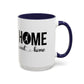 Bake, Sip Hot Cocoa and  Home Sweet Home Gift | 11oz | 15oz | White Color Rimmed Mug