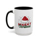 Merry Christmas Home Sweet Home Gift | 11oz | 15oz | White Color Rimmed Mug | Girl Soccer Player