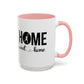 Bake, Sip Hot Cocoa and  Home Sweet Home Gift | 11oz | 15oz | White Color Rimmed Mug