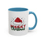 Merry Christmas Home Sweet Home Gift | 11oz | 15oz | White Color Rimmed Mug | Girl Soccer Player